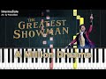 Intermediate a million dreams  the greatest showman  piano tutorial