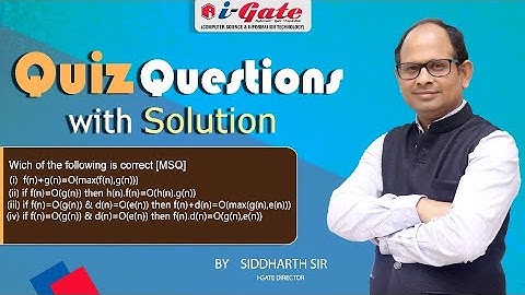 GATE 2023 | Data Structure and Algorithms | Quiz Question with Solution | Siddharth Sir | iGate B