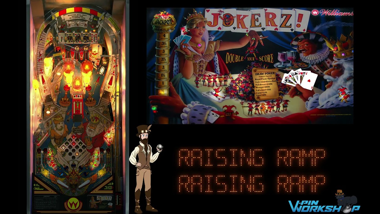 Williams Jokerz ! 1988 - Cartes Instructions Flipper Pinball (ENGLISH)