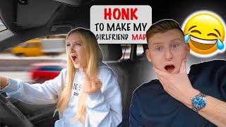 I’VE NEVER SEEN MY GIRLFRIEND THIS ANGRY👿 *HONK PRANK*