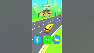Shape-Shifting 🚙 🚁🛵 Race | Gameplay Level - 4 | Hyper Casual Mobile📱 App | Android, iOS - NEW UPDATE