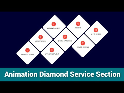 Animation Diamond Service Section Using HTML & CSS -- CSS3 Animation Hover Service Section