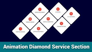 Animation Diamond Service Section Using HTML & CSS -- CSS3 Animation Hover Service Section