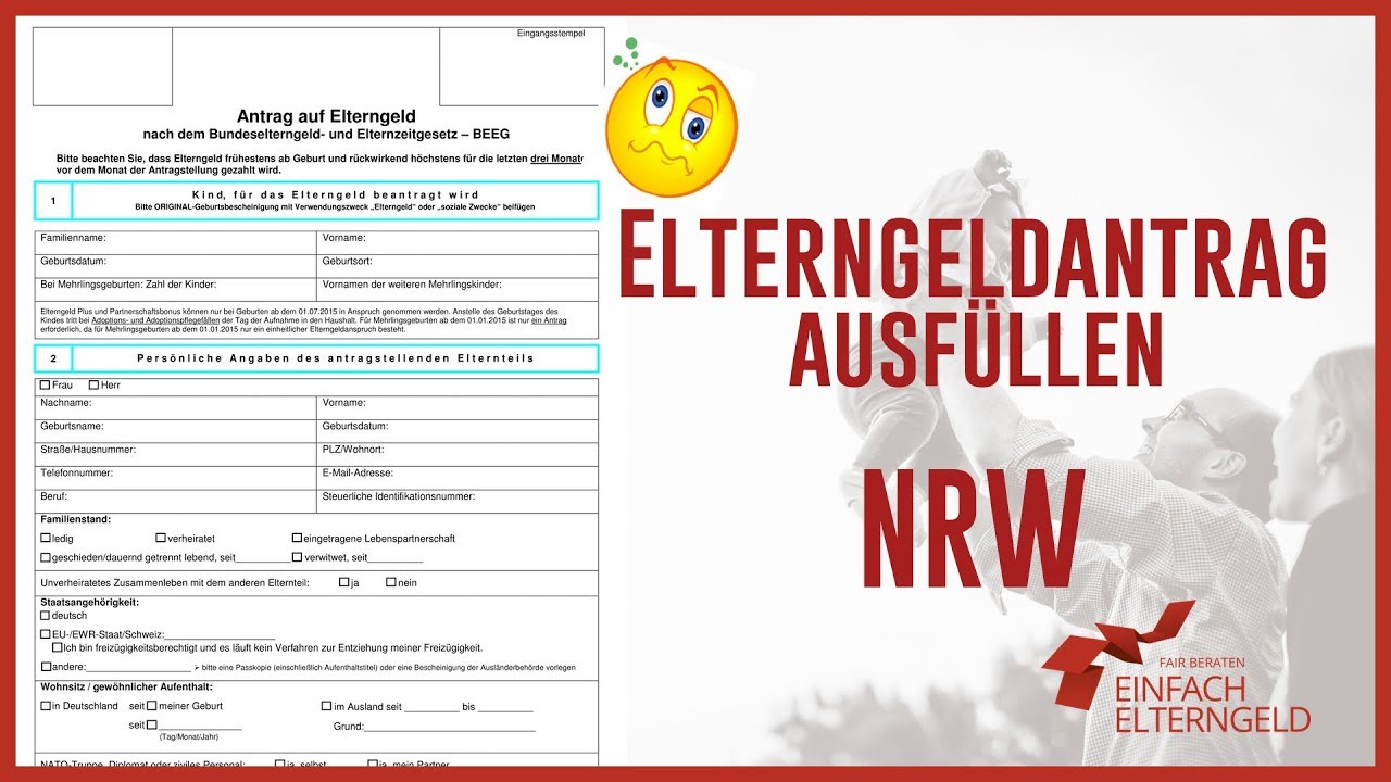 Elterngeld Antrag Ausfullen Nordrhein Westfalen Youtube