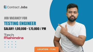 1.75 Lakhs Salary | Tech Mahindra | Job For Testing Engineer | IT Jobs