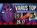 VARUS vs DARIUS (TOP) | 16/3/4, Godlike | EUW Grandmaster | 25.17