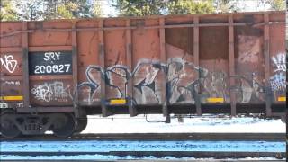 FREIGHT TRAIN GRAFFITI BENCHING 2014 VIDEO #28