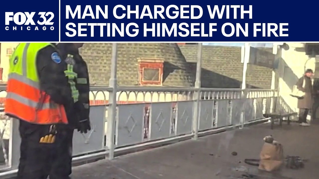 Man charged with setting himself on fire on Blue Line train - YouTube