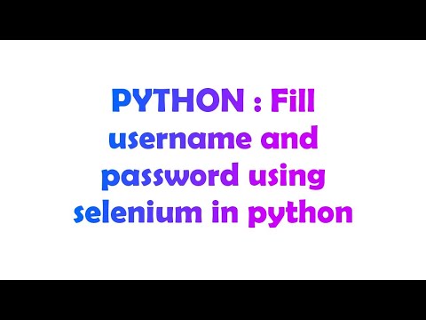 PYTHON : Fill username and password using selenium in python