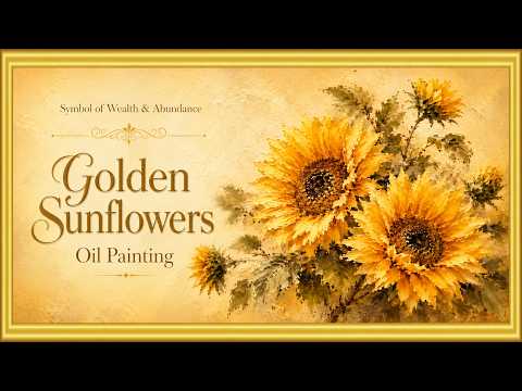 Golden Sunflowers | 富・豊かさ・幸運を呼ぶひまわり | Vintage Gold