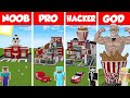Minecraft TNT KFC HOUSE BUILD CHALLENGE - NOOB vs PRO vs HACKER vs GOD / Animation