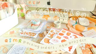 ✸ studio vlog 27 ✸ small business life ⎜⎜ asmr packing orders, sticker shop bts, journaling time ~