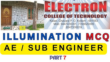 ASSISTANT ENGINEER /SUB ENGINEER KSEB ILLUMINATION PART 7 MCQ 2