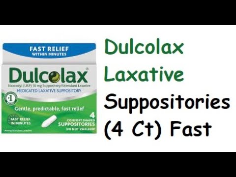 Dulcolax Stimulant Laxative Medicated Suppositories 4ct Fast Relief Rectal  Use Only Bisacodyl 10mg