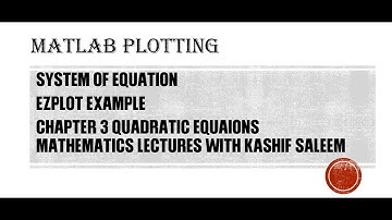 Ezplot Example/Point of intersection of Curve/system of two equation solution by Matlab plotting