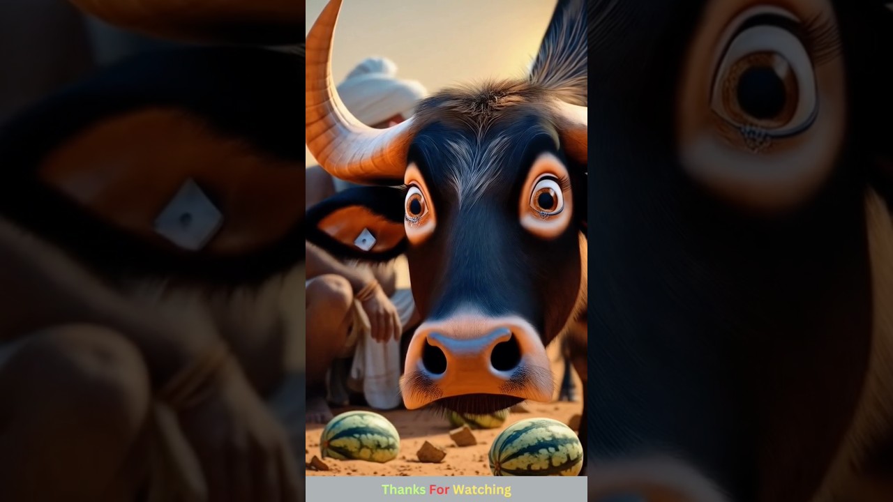 The farmer and the buffalo grow watermelon together in the desert 😭 