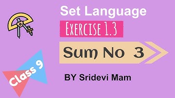 Class 9 chapter 1 Exercise 1.3 Sum No 3 | tn samacheer class 9 maths chapter 1 set language