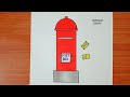 Post box drawing letter box drawingpost office drawinghow to draw post boxhow to draw letter box