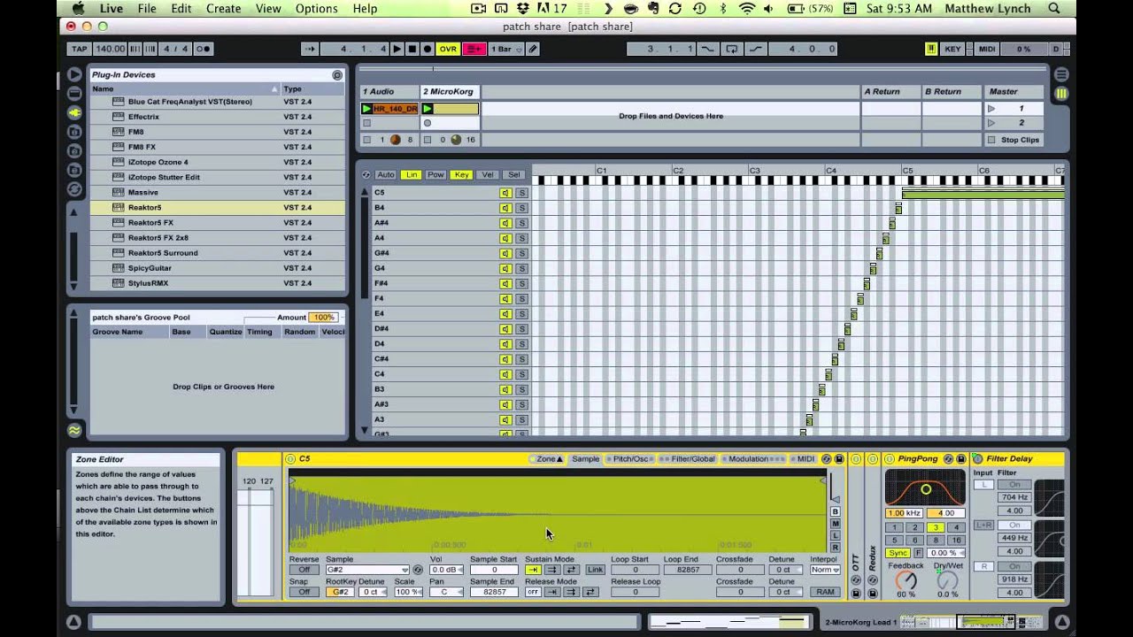 Free Ableton Rack #1 - MicroKORG Lead - YouTube