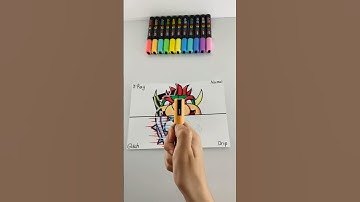 Drawing Bowser With Posca Markers, But In 4 Different Styles! Pt 4