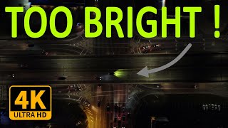 Highway Overpass at Night Drone View - 4K