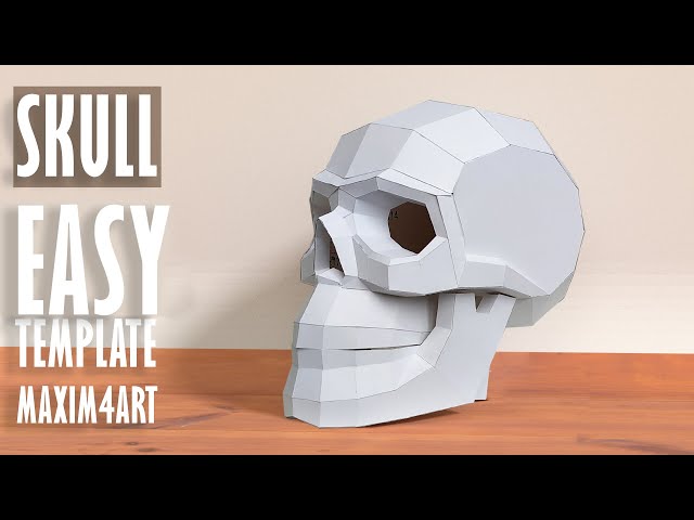 Skull Papercraft 3D template pdf. How to make. Calavera de papel. - YouTube Skull Papercraft 3D template pdf. How to make. Calavera de papel. - YouTube