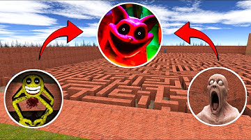 I Became A CatNap vs SCP-096 Fight In Maze Garry