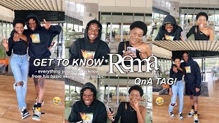 Get to know REMA w me :new Zambian name, rave&roses tour, marvel/dc, mental health, friends +more!