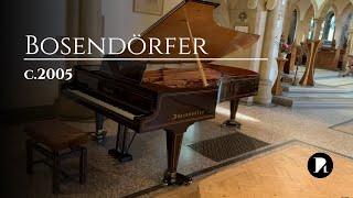 Bösendorfer Imperial 97 key concert grand, restored in c2005; refinished in dark walnut.