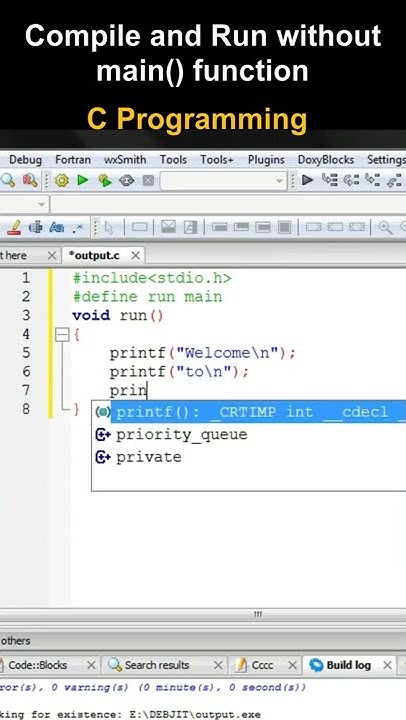 Compile and Run without main function #shorts #reels #cooding # ... image.