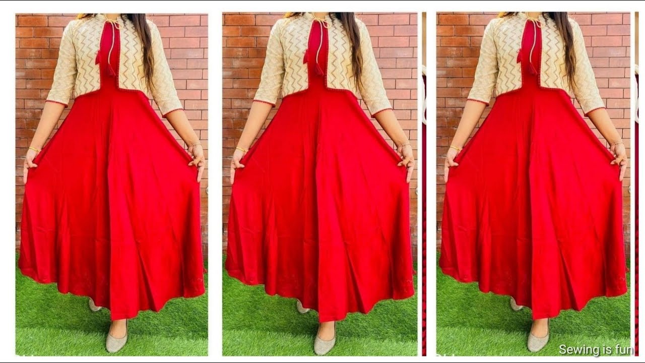 Simple jacket Kurti design with contrast colour,casual shrug dresses,long  kurti with short jacket - YouTube