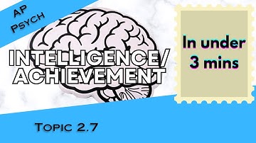 Intelligence/IQ/Achievement in Under 3 mins (AP Psychology Unit 2 Topic 8) 2.8