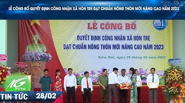 Lễ công bố Quyết định công nhận xã Hòn Tre đạt chuẩn nông thôn mới nâng cao năm 2023 I THKG