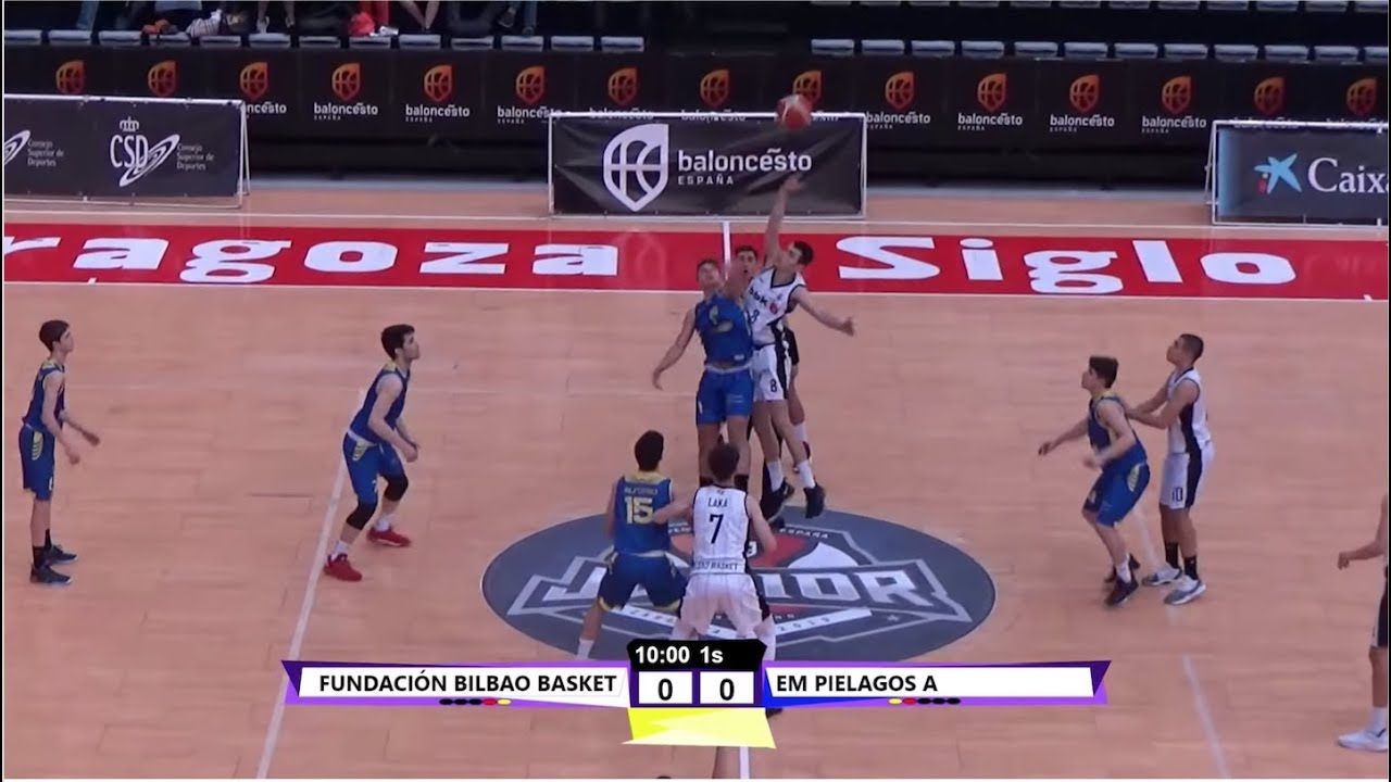 junior contra once caldas U18M - BILBAO BASKET vs EM PIELAGOS.- Cpto. España Junior. Zaragoza 2019 (BasketCantera.TV)