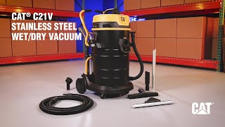 Cat® C21V Stainless Steel Wet/Dry Vacuum, 21 Gallon Cap.