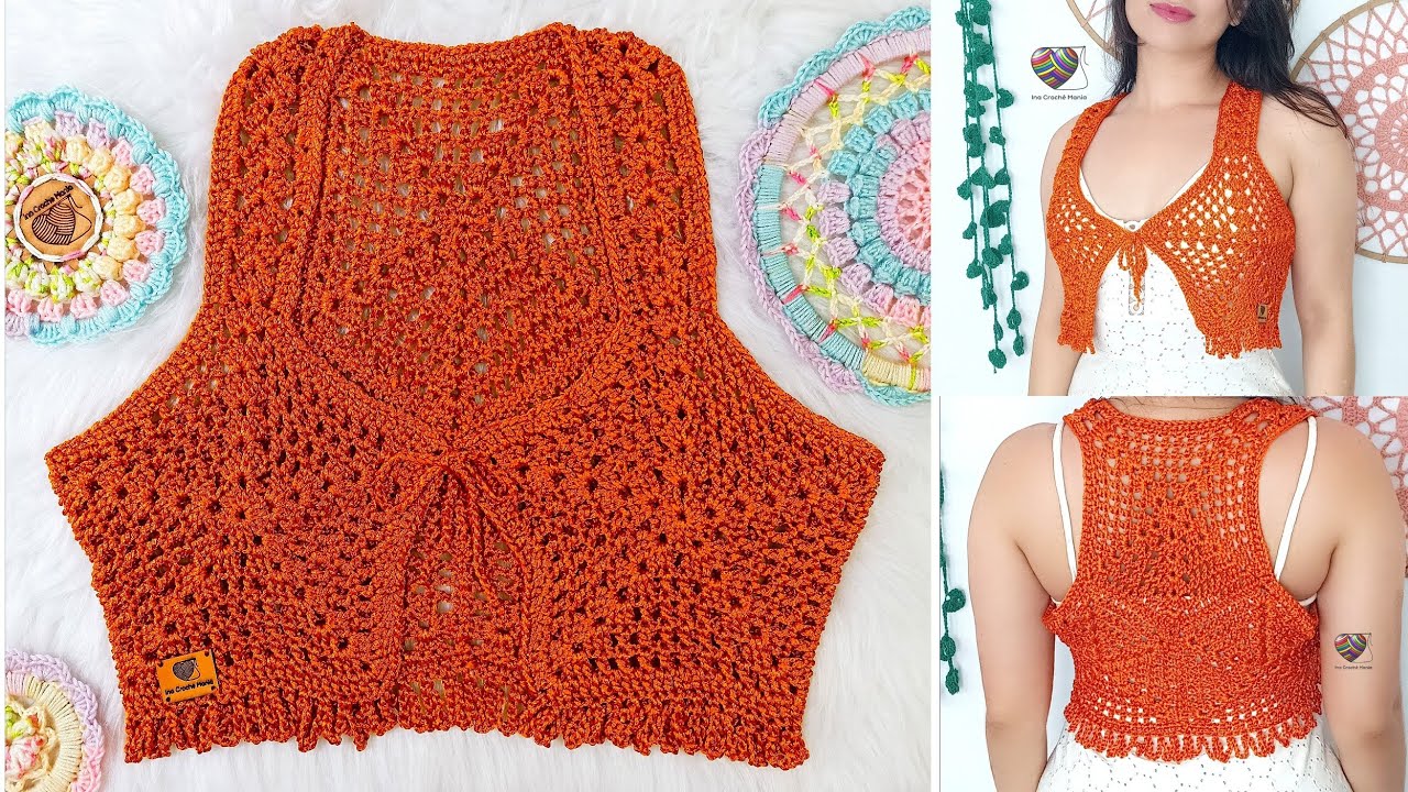 Colete de croche passo a passo  (tamanho infantil a adulto)
