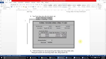 Thiết kế form trên access 2003
