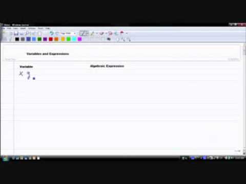 Algebra 1 Lesson 1 Variables and Expressions - YouTube