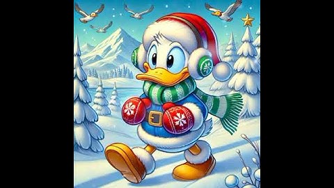 Donald Duck sings walking in a winter wonderland