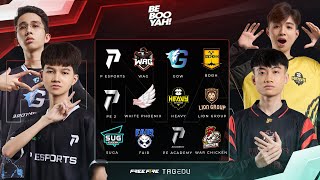 [LIVE] Chung Kết | Giải đấu Free Fire - Bermuda to Begin | BE BOOYAH! -  WAG, HEAVY, P Esports, GOW