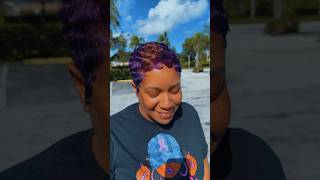 Are you felling this one? #pincurls #shortcut #purplehair