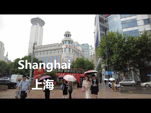 Shanghai, الصين | Nanjing East Road | جولة مشي 4K