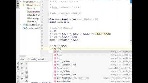 Jacobi Method Implementation using Python