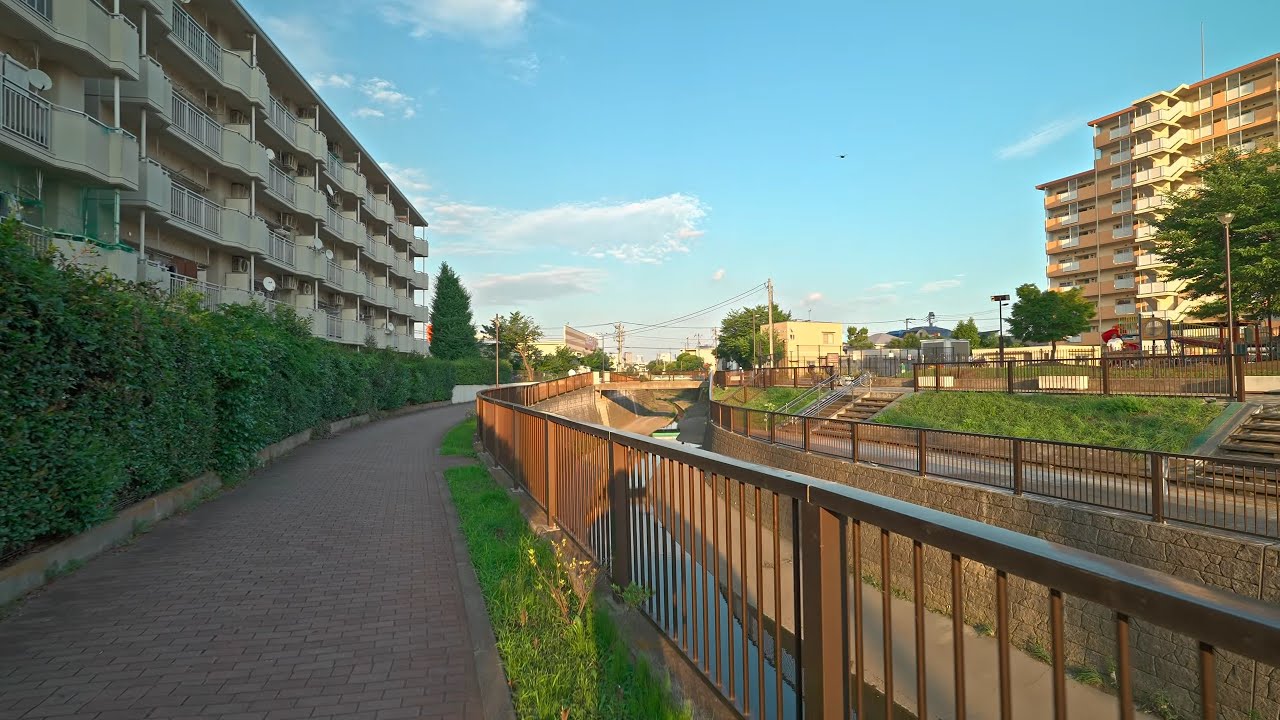 Tokyo Nakano Myoshoji river sunset walk, Japan