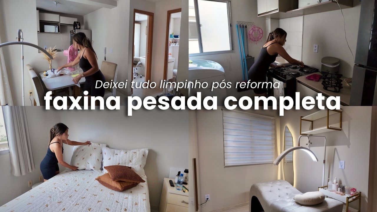 FAXINA PESADA COMPLETA pós reforma, poeira em todo lugar, organização completa, deixei tudo limpinho