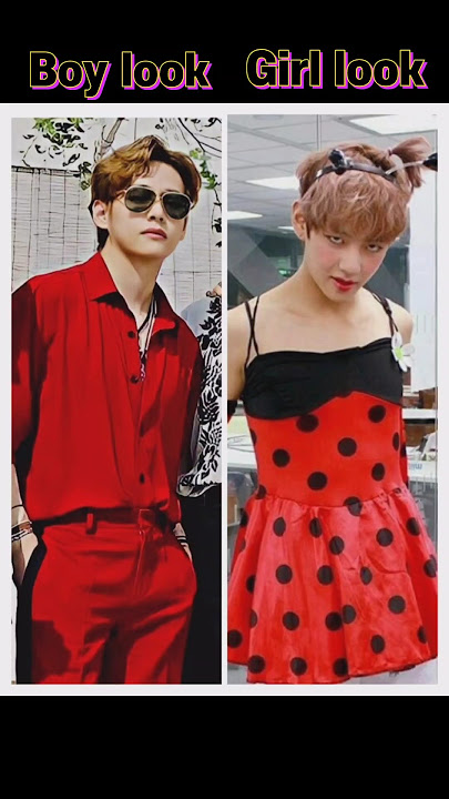 BTS boy look vs girl look #v #jimin #rm #suga #jk #jhope #jin #shorts