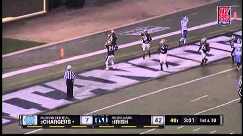 Notre Dame #55 Joe Dossett 3yd TD interception