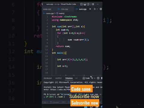 Sum of array program in c++ || #coding #codingshortvideo #shorts # ...