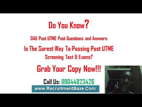 OAU Post UTME Past Questions and Answers PDF Download
