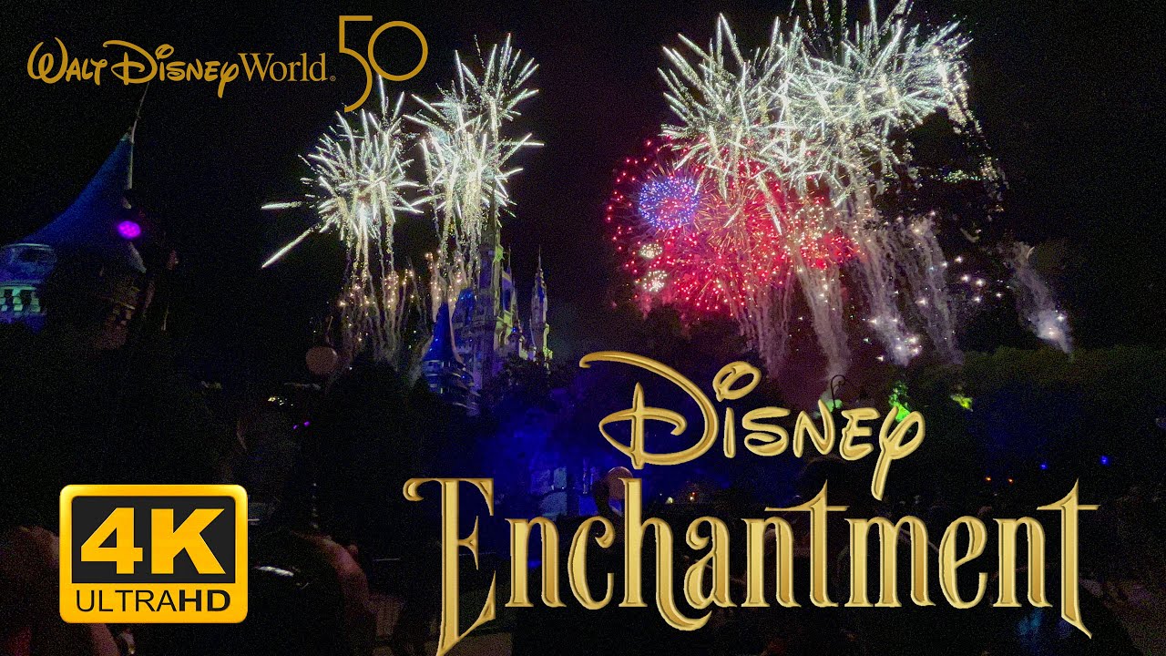 (4K) Walt Disney World Magic Kingdom 50th Anniversary Enchantment Firework Spectacular